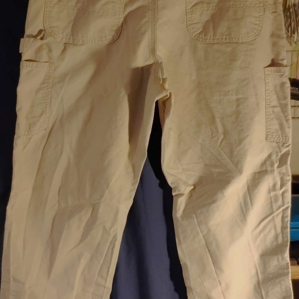 Carhartt Beige Khaki Original Dungaree Fit Work Pants Size 36x32 Workwear